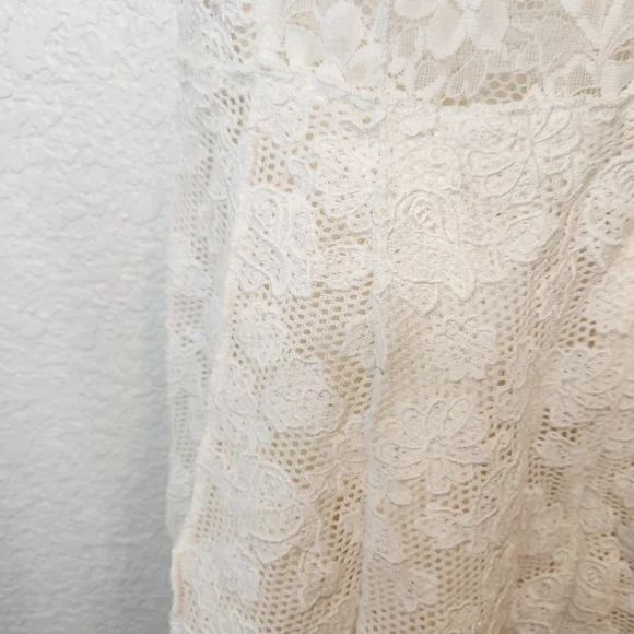 Nina Ricci Cream/Off Ivory White Knee Length Lace Dress Size FR 38 - Picture 9 of 16